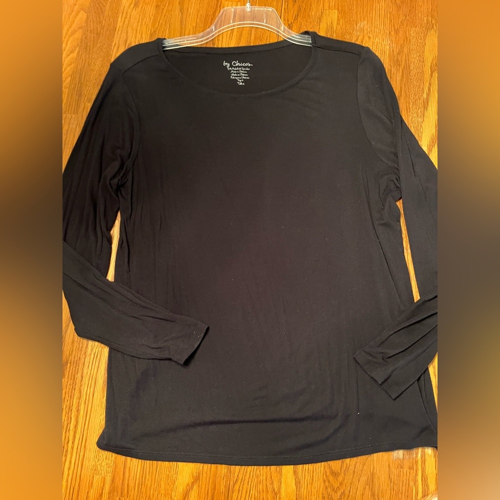 NWOT Chico’s Classic Black Long Sleeve Shirt